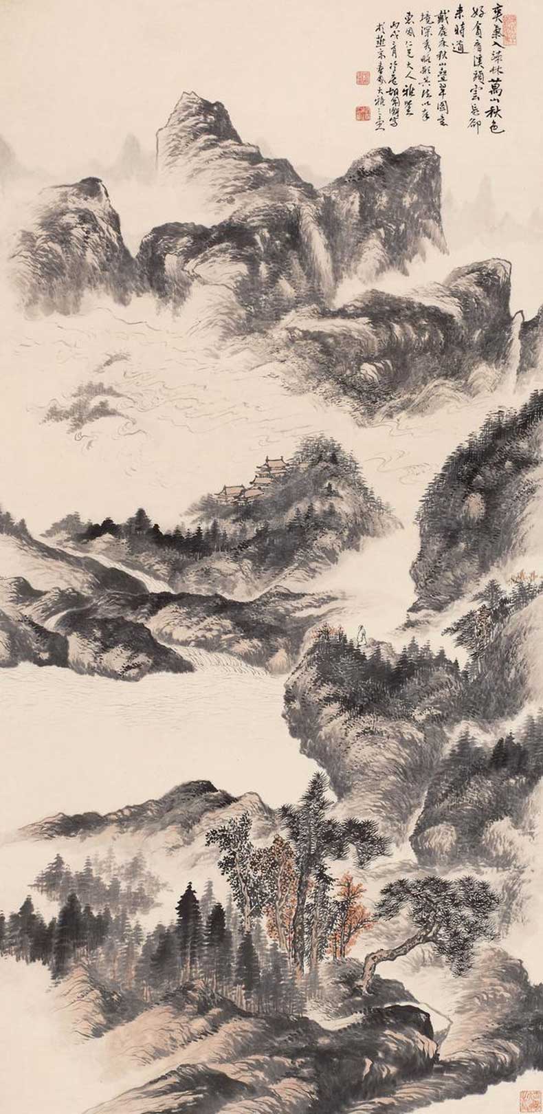 胡佩衡山水画作品欣赏(图1)